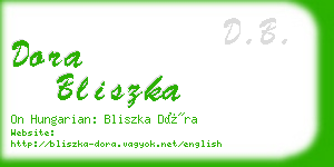 dora bliszka business card